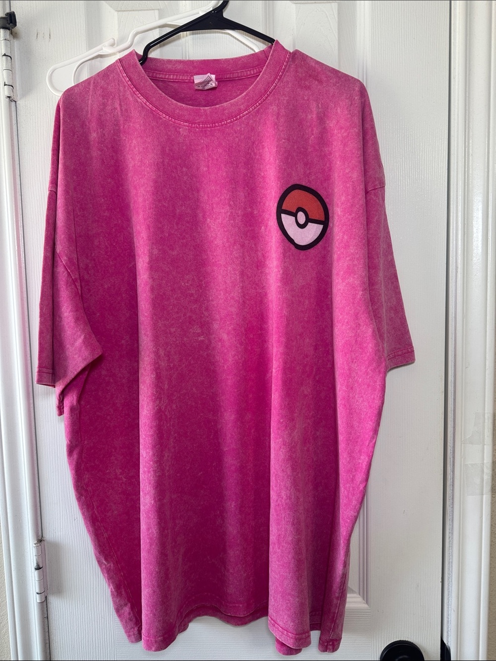 Custom Pink Graphic T-Shirt with Pokeball Accent